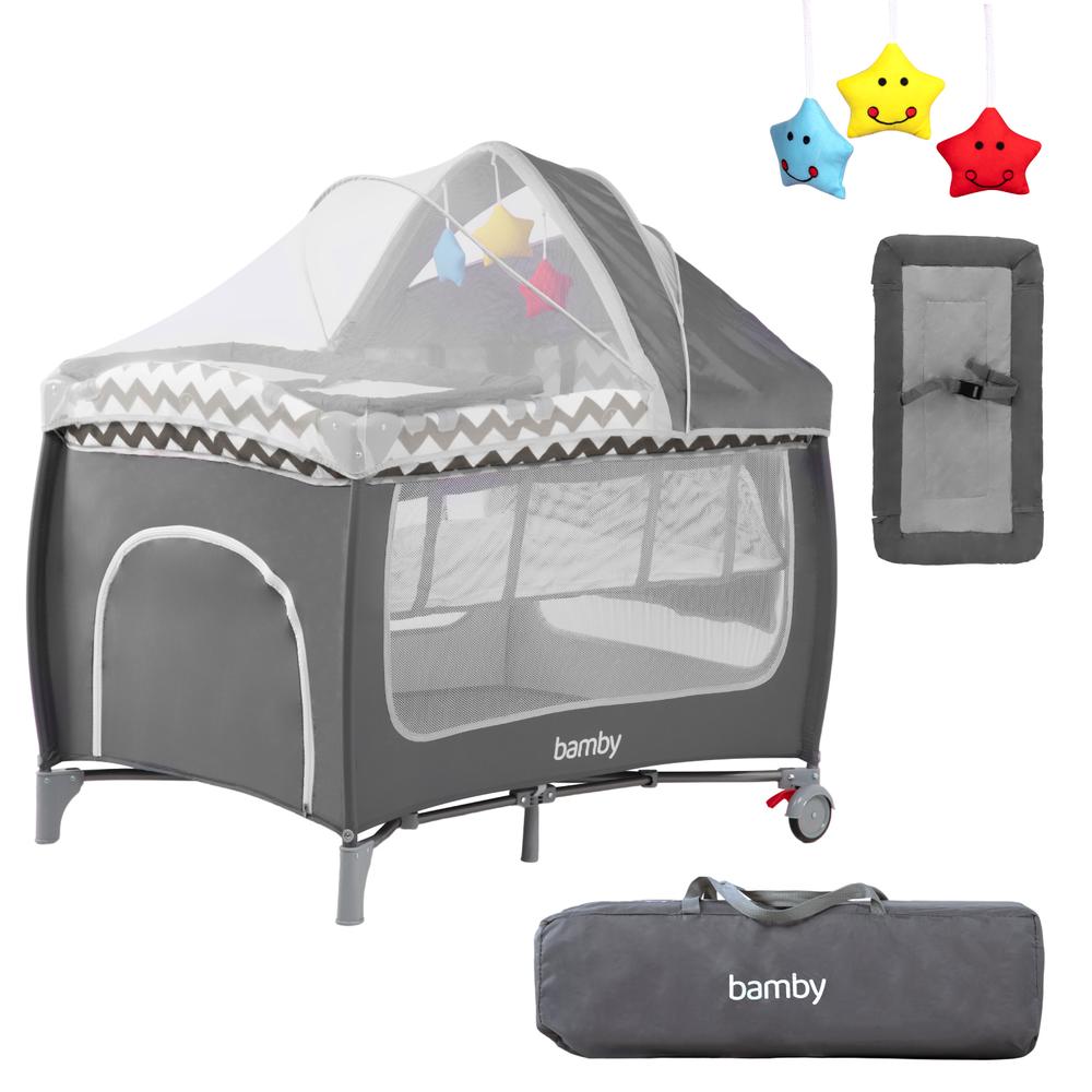 Cuna Corral Para Bebe Plegable Mosquitero Cambiador Juguete