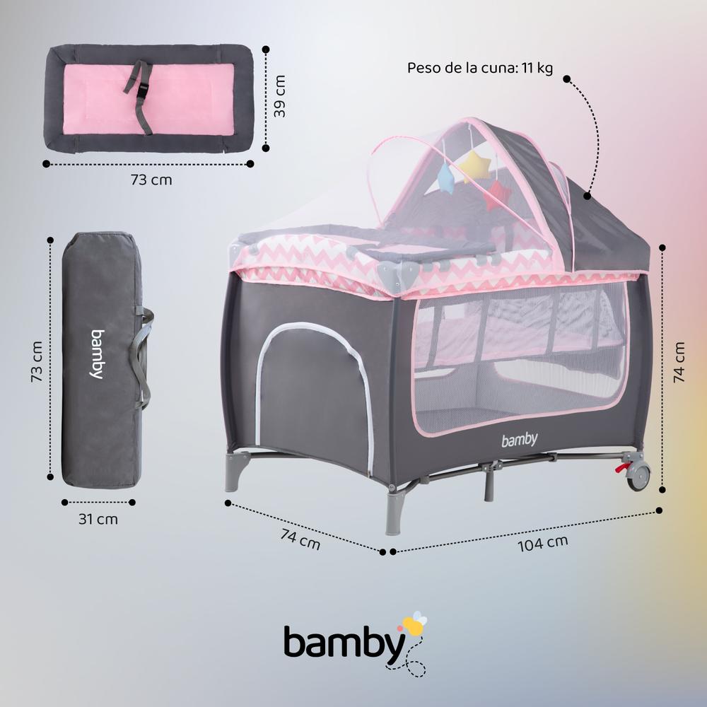 Cuna Corral Para Bebe Plegable Mosquitero Cambiador Juguete