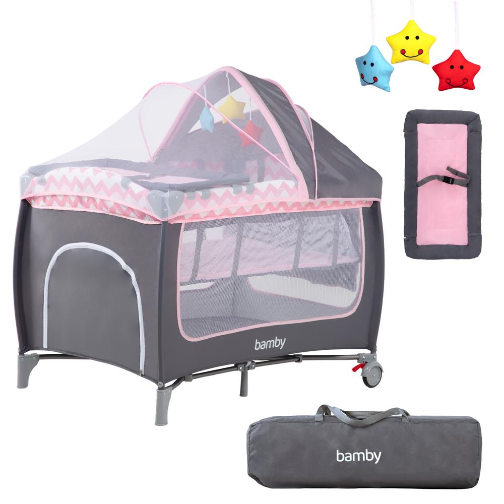 Cuna Corral Para Bebe Plegable Mosquitero Cambiador Juguete