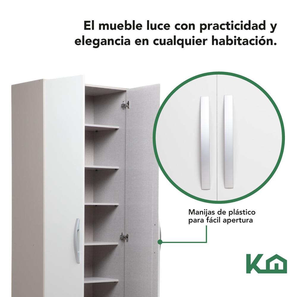 Mueble Armario Closet Multiuso 2 Puertas + Estantes Mdp Casa