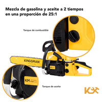 Thumbnail for Motosierra A Gasolina 2.5hp 52cc Leñadora Kingsman