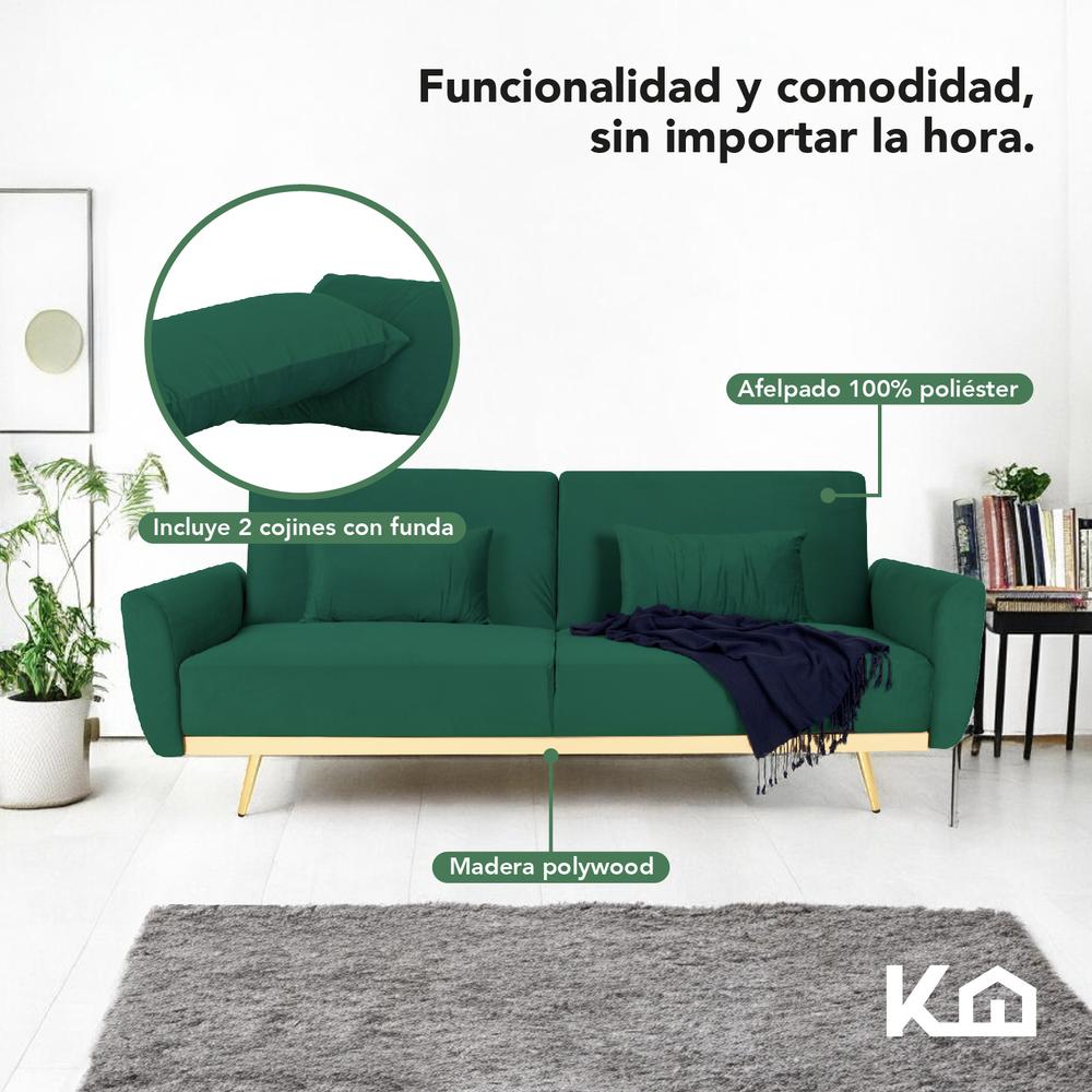 Sofá Cama Silla Sillón Plegable Sala Moderna Velvet + Cojín