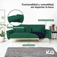 Thumbnail for Sofá Cama Silla Sillón Plegable Sala Moderna Velvet + Cojín