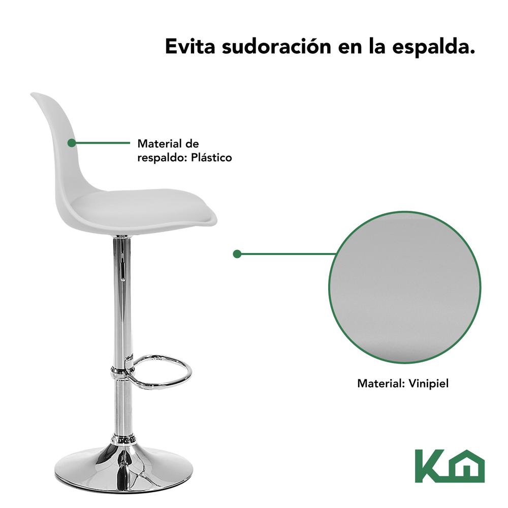 Banco Silla De Comedor Giratorio Respaldo Set 2pzs Cafeteria