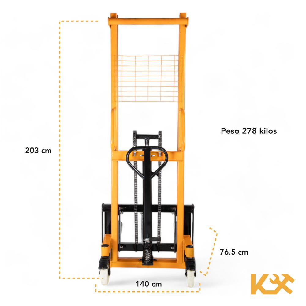 Transpaleta Hidraulica Con Montacargas Cap. 1 Ton Altura 1.6 metros Manual KX-SDCG10 Kingsman