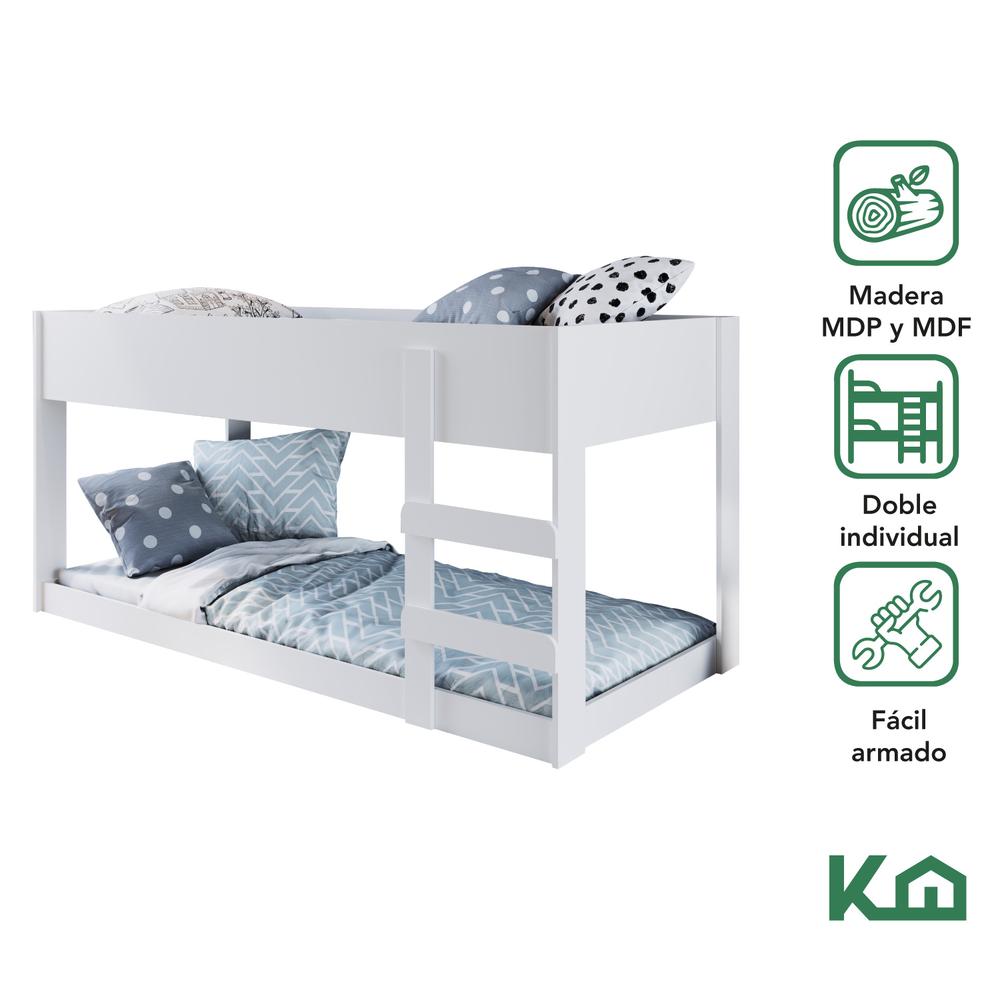 Litera Doble Individual Base Cama KingsHouse Desmontable