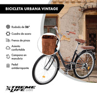 Thumbnail for Bicicleta Urbana R26 Canastilla Freno De Pinza Acero Vintage