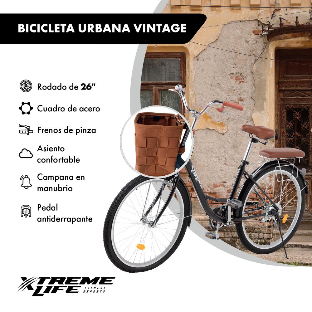 Bicicleta Urbana R26 Canastilla Freno De Pinza Acero Vintage