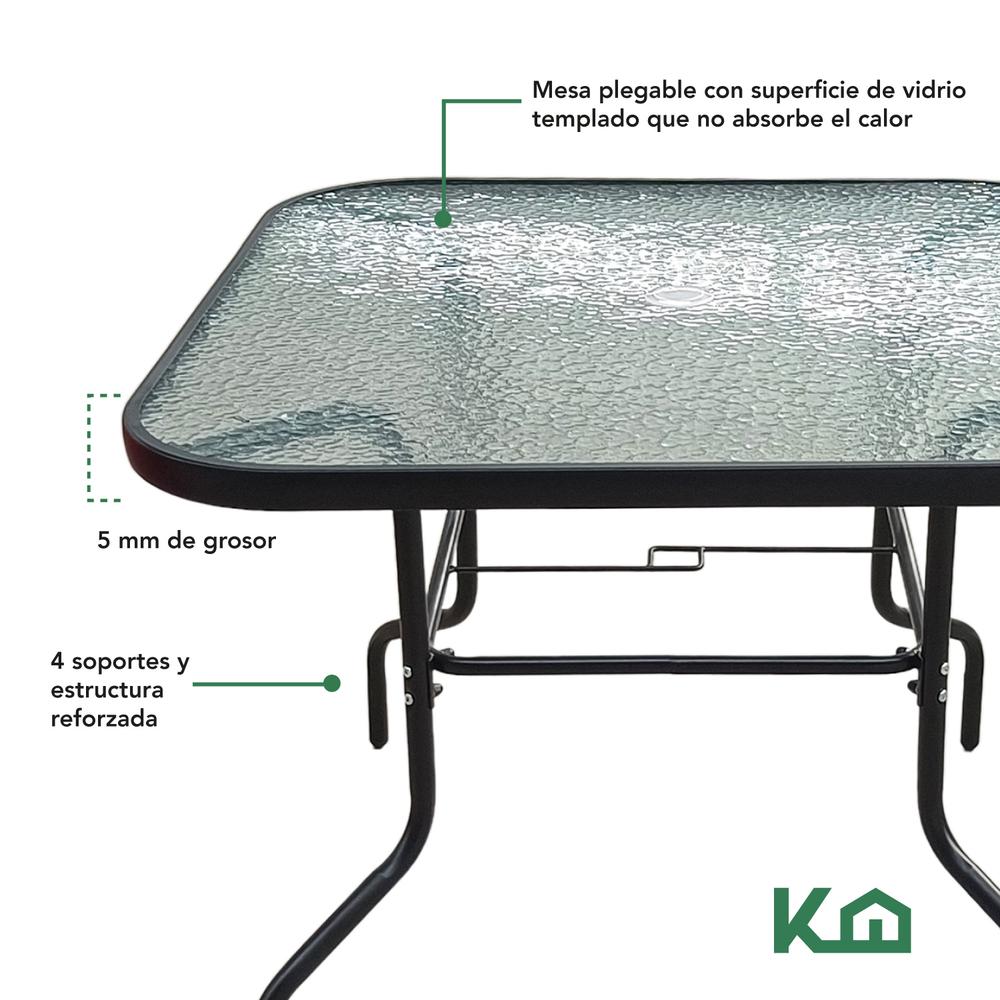 Juego De Jardin 6 Piezas Sillas Exterior Mesa Con Sombrilla