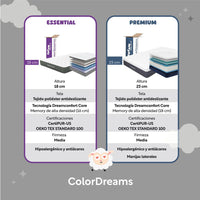 Thumbnail for Colchón Matrimonial Memory Foam Premium En Caja 135x190x23 cm ColorDreams