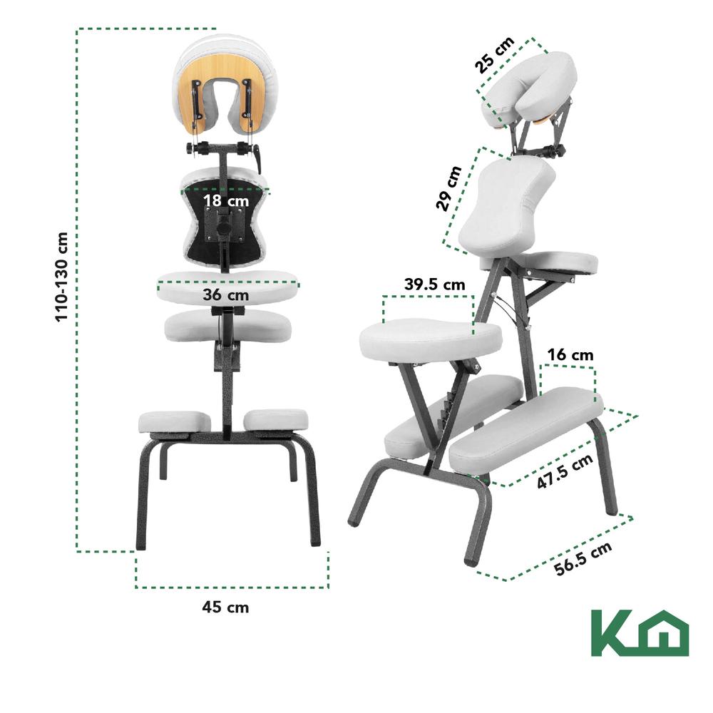 Silla Masaje Portatil Vinil Shiatsu Confort Premium Tattoo