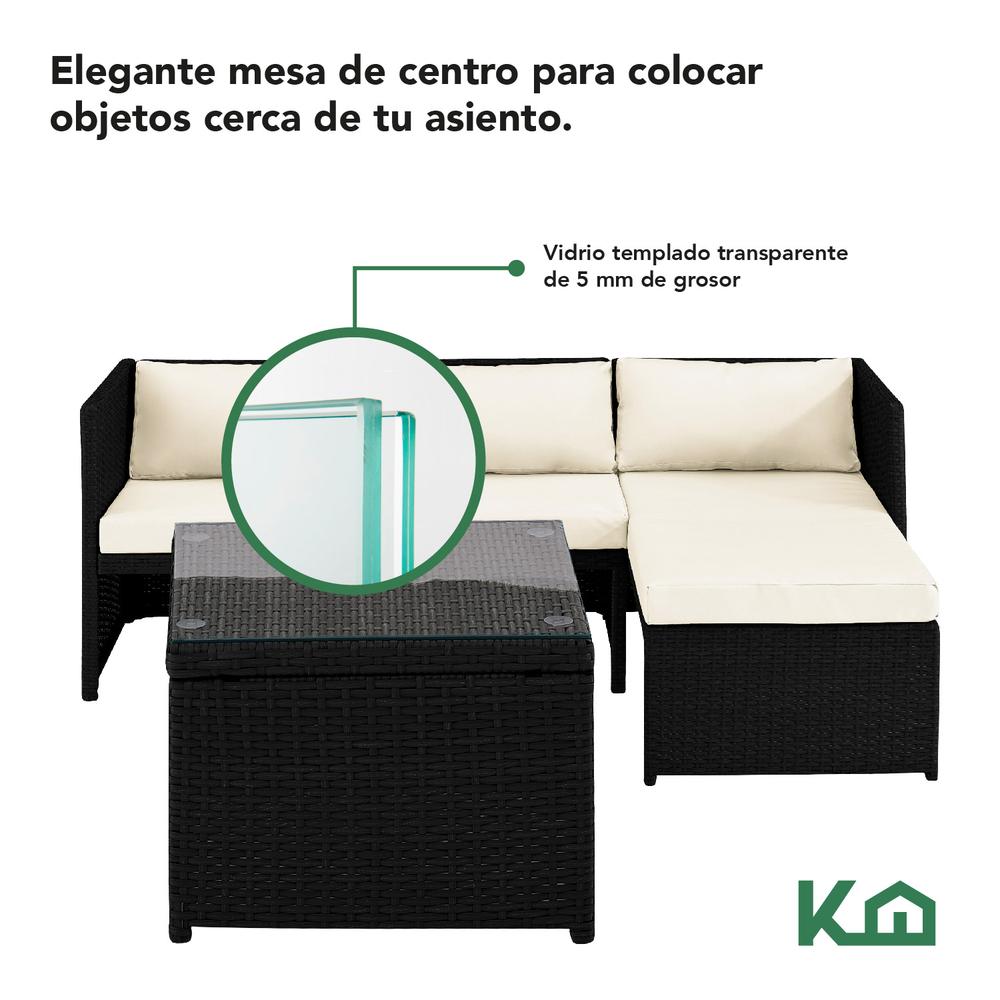 Sala Exterior Esquinera Izquierda Mueble Jardín Ratan Sofa