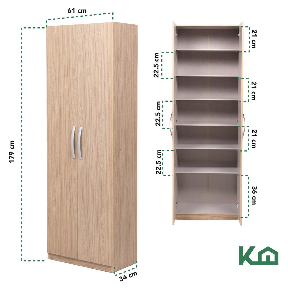 Mueble Armario Closet Multiuso 2 Puertas + Estantes Mdp Casa