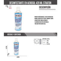 Desinfectante Antibacterial Antiviral en Aerosol 420 ml Straton300114