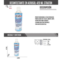 Thumbnail for Desinfectante Antibacterial Antiviral en Aerosol 420 ml Straton