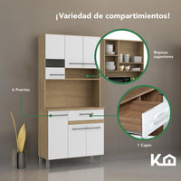 Thumbnail for Mueble Rack Cocina Multiuso Alacena 6 Repisas Madera Estante