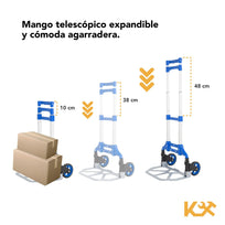 Diablito de Carga Extensible Carrito Plegable 100kg KingsmanKINGDIPLE120