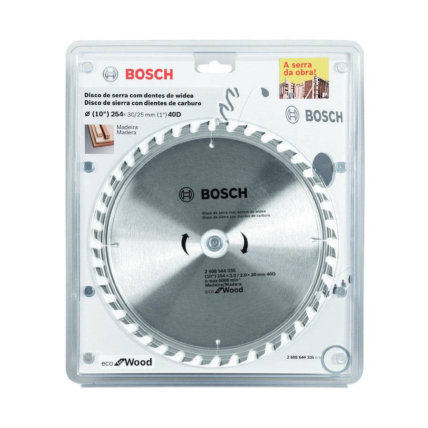 Disco De Sierra Circular Ecoline 254 x 30 mm 40 Dientes Bosch2608644335-BOS