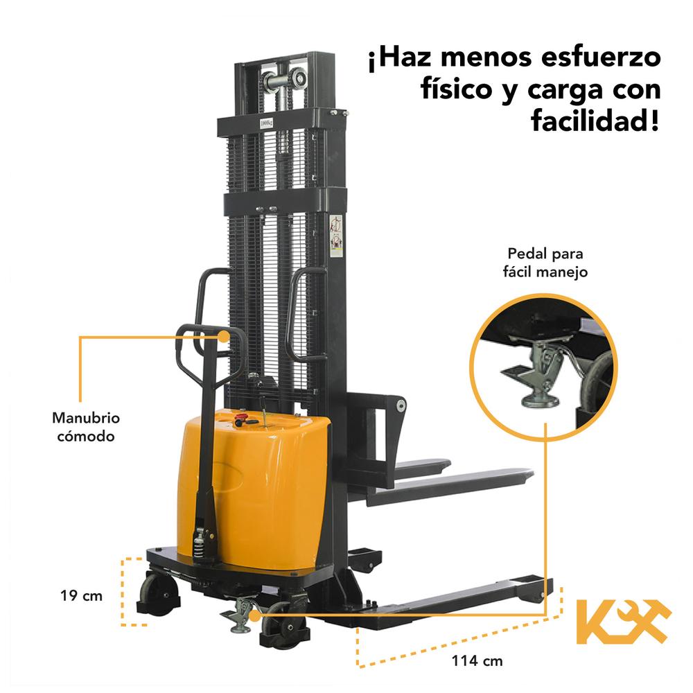 Patin Montacargas Hidraulico Apilador Electrico 2ton Semiau