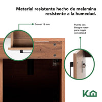 Thumbnail for Mueble Organizador Gabinete Baño + Espejo Redondo Luz LED