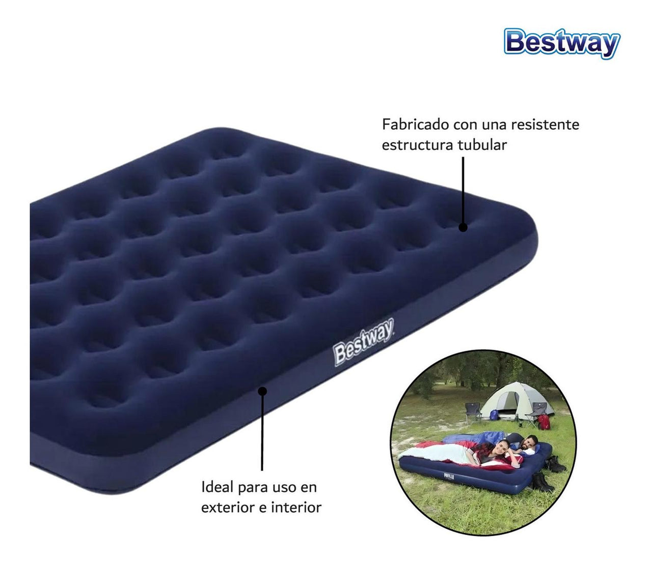 Colchón Inflable Matrimonial Con Bomba Aire Pavillo Bestway