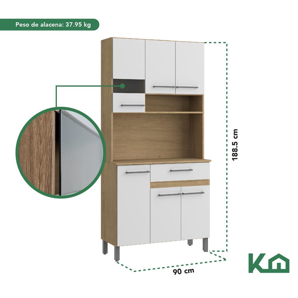 Mueble Rack Cocina Multiuso Alacena 6 Repisas Madera Estante