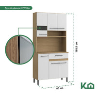 Thumbnail for Mueble Rack Cocina Multiuso Alacena 6 Repisas Madera Estante