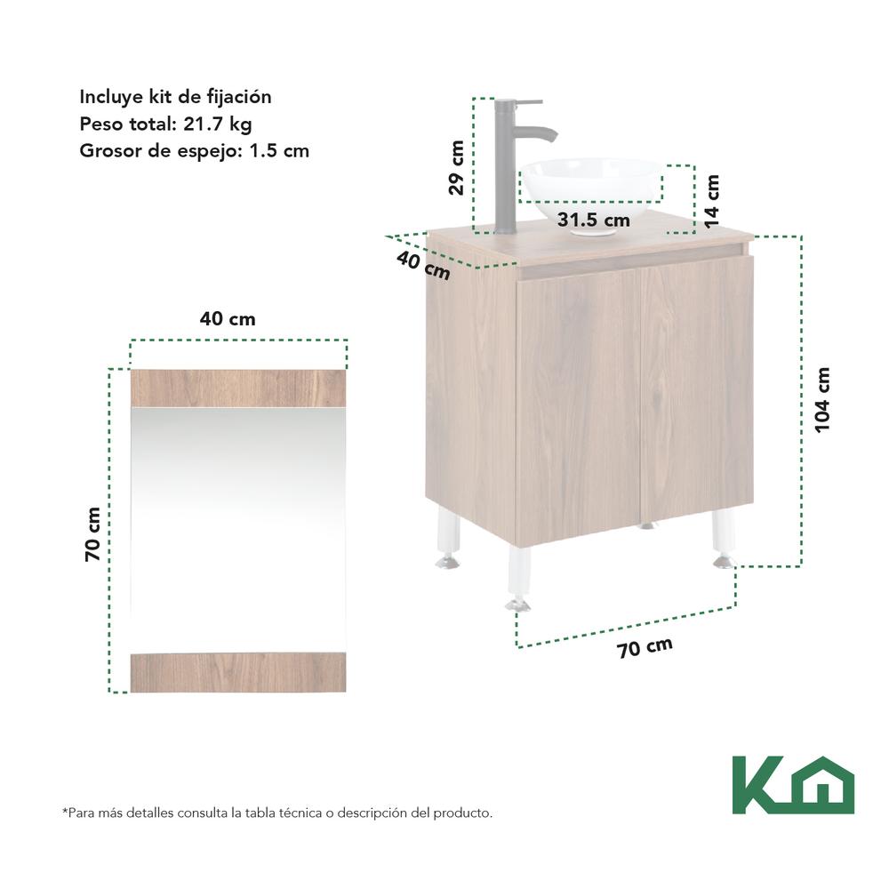 Mueble Gabinete Para Baño Lavamanos Con Espejo Lavabo Ovalin