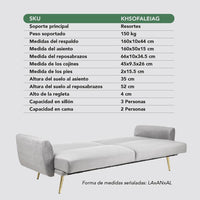 Thumbnail for Sofá Cama Silla Sillón Plegable Sala Moderna Velvet + Cojín