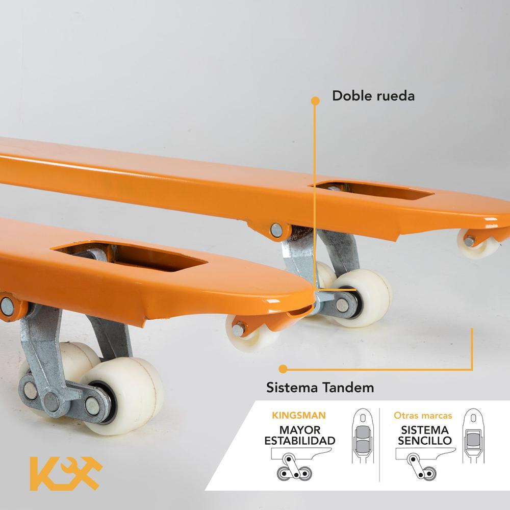 Transpaleta Hidraulica Capacidad 3 Ton Rueda Poliuretano KX-SDC30A Kingsman