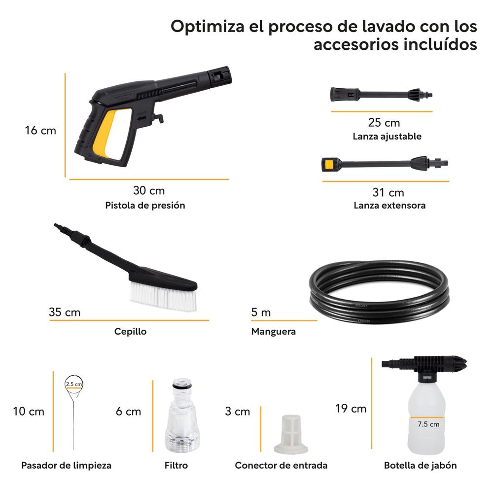 Hidrolavadora Electrica Portatil 1500 Psi 1400w + Accesorios