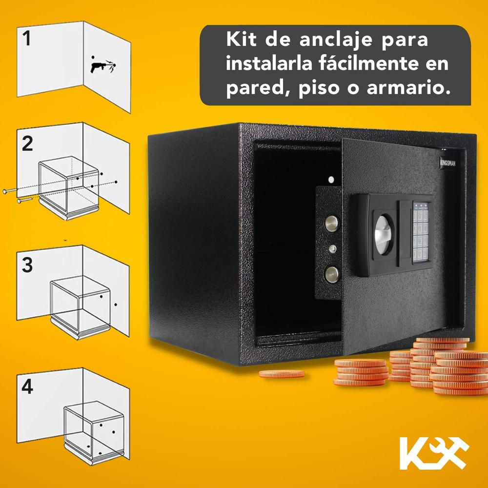 Caja Fuerte Digital Color Negro 30 x 38 x 30 cm KMCF38N Kingsman