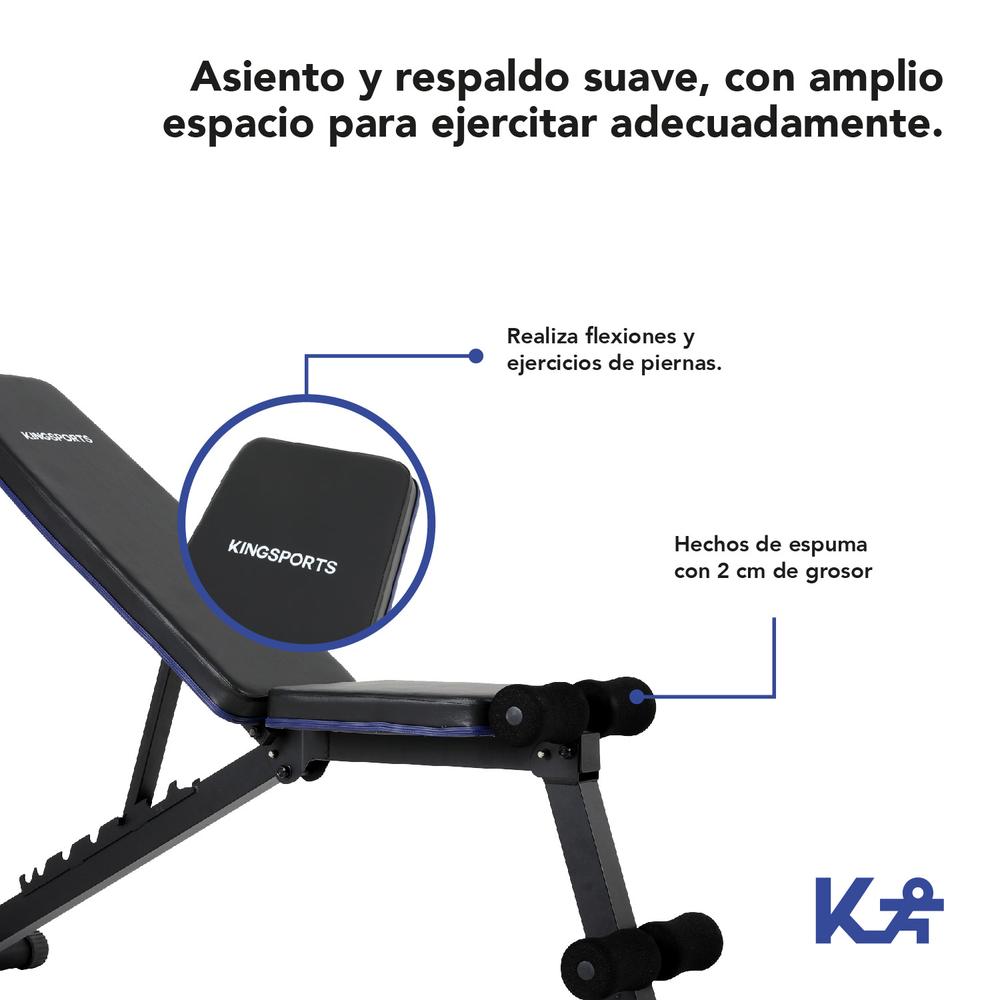 Banco Para Pesas Plegable Inclinado Entrenamiento Fitnness