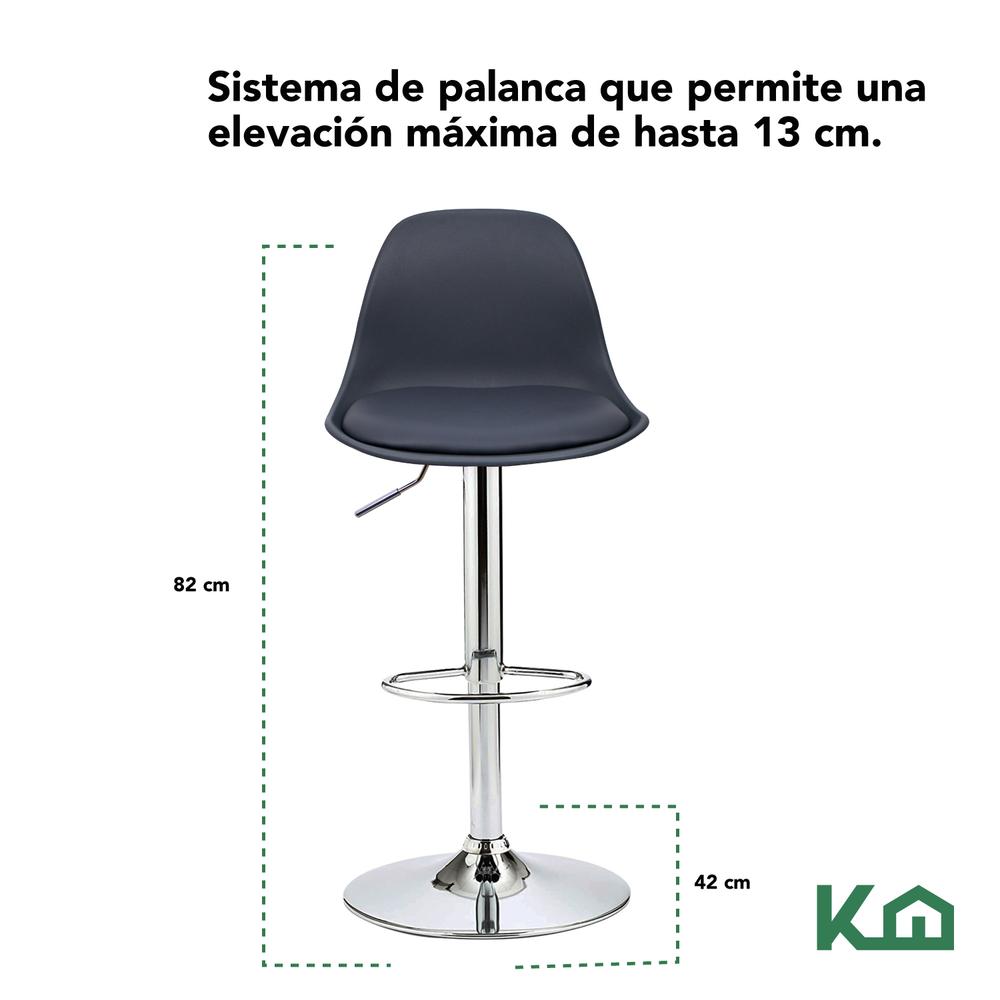 Banco Silla De Comedor Giratorio Respaldo Set 2pzs Cafeteria