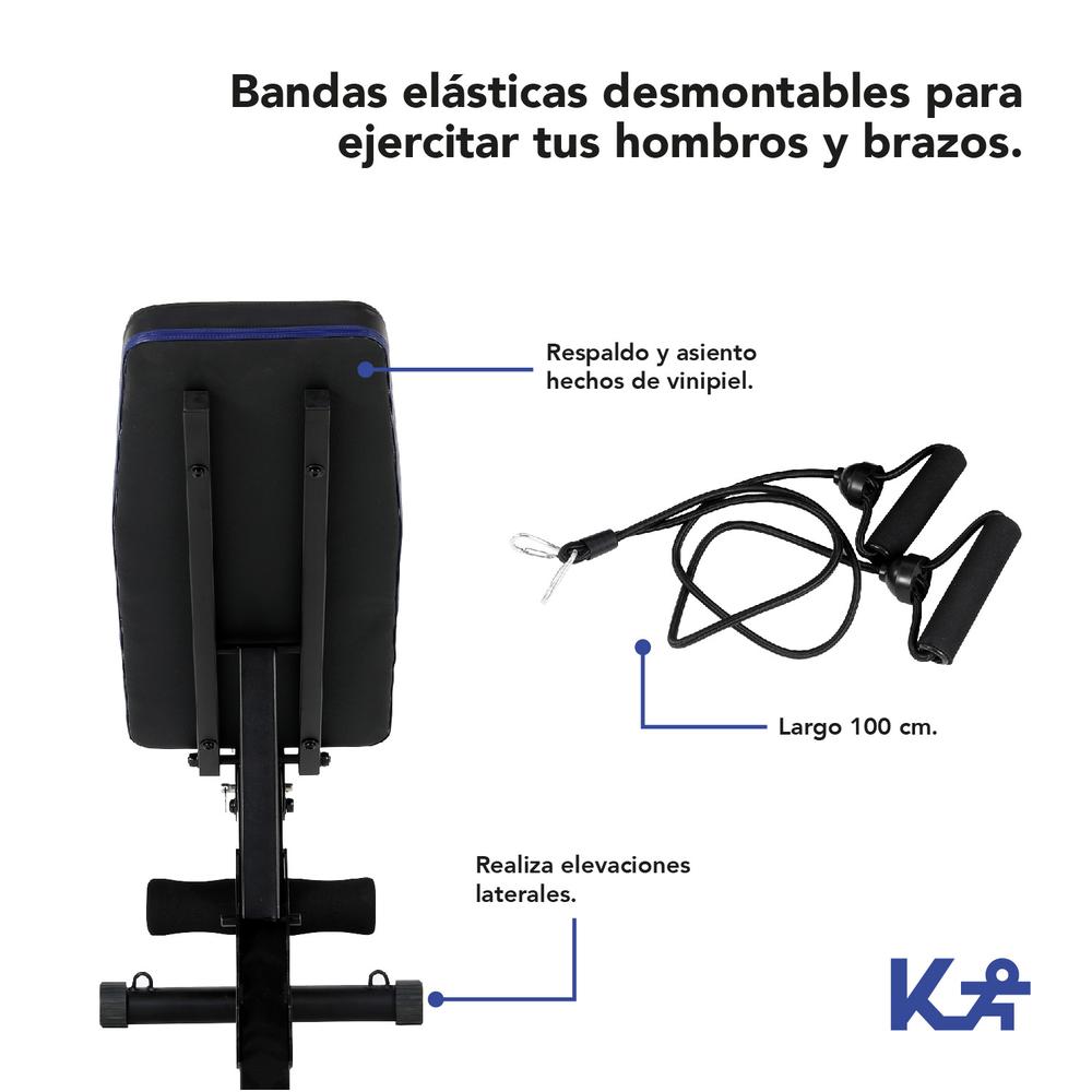 Banco Para Pesas Plegable Inclinado Entrenamiento Fitnness