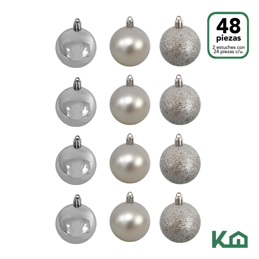 Adorno Navidad 48pz Decoracion Esferas Navideñas 6cm