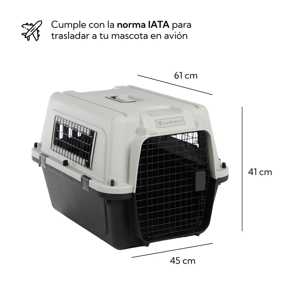 Jaula Transportadora Para Perro Mascota IATA 61x45x41cm