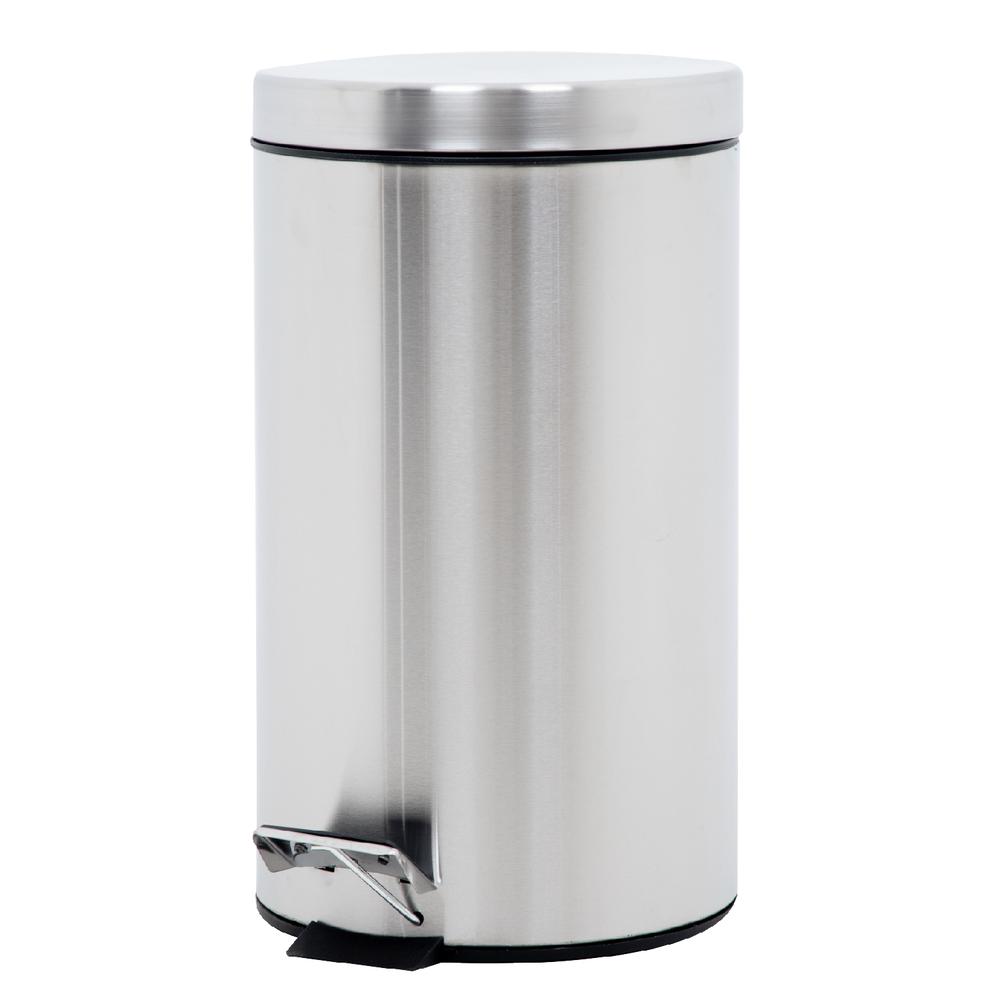 Bote de Basura Metalico Acero Inox Con Pedal Cocina 12L