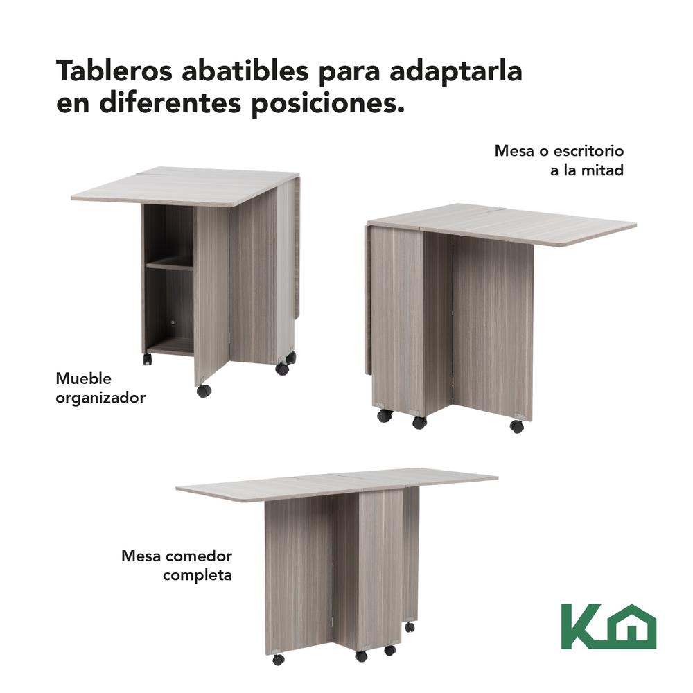 Mesa Comedor Plegable Ruedas Madera Multifuncion Movible 140