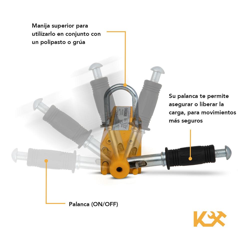 Iman Block Con Palanca Liberadora Carga de 200 Kg 3:1 Kingsman