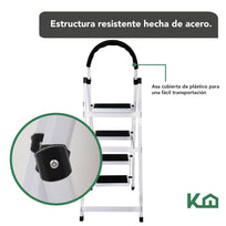 Escalera De Acero Tipo Tijera Plegable 4 Escalones 6 PiezasKHEP4X6