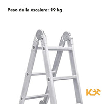 Escalera Multiposiciones De Aluminio 4.5 Metros 16 PeldañosKMEM45