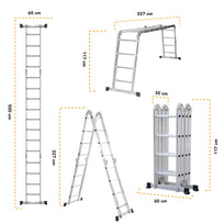 Escalera Multiposiciones De Aluminio 5 Metros 16 PeldañosKMEM45