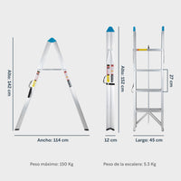 Thumbnail for Escalera Plegable Aluminio 4 Escalones Fold A Step Portátil