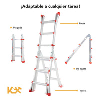 Thumbnail for Escalera Plegable De Aluminio 3M Telescopica Multiposiciones