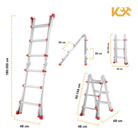 Thumbnail for Escalera Plegable De Aluminio 3M Telescopica Multiposiciones