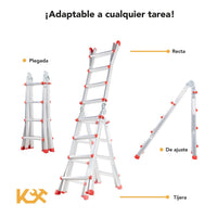 Thumbnail for Escalera Plegable De Aluminio 4M Telescopica Multiposiciones