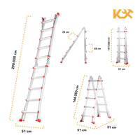 Thumbnail for Escalera Plegable De Aluminio 5M Telescopica Multiposiciones