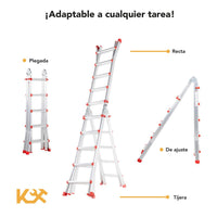 Thumbnail for Escalera Plegable De Aluminio 5M Telescopica Multiposiciones