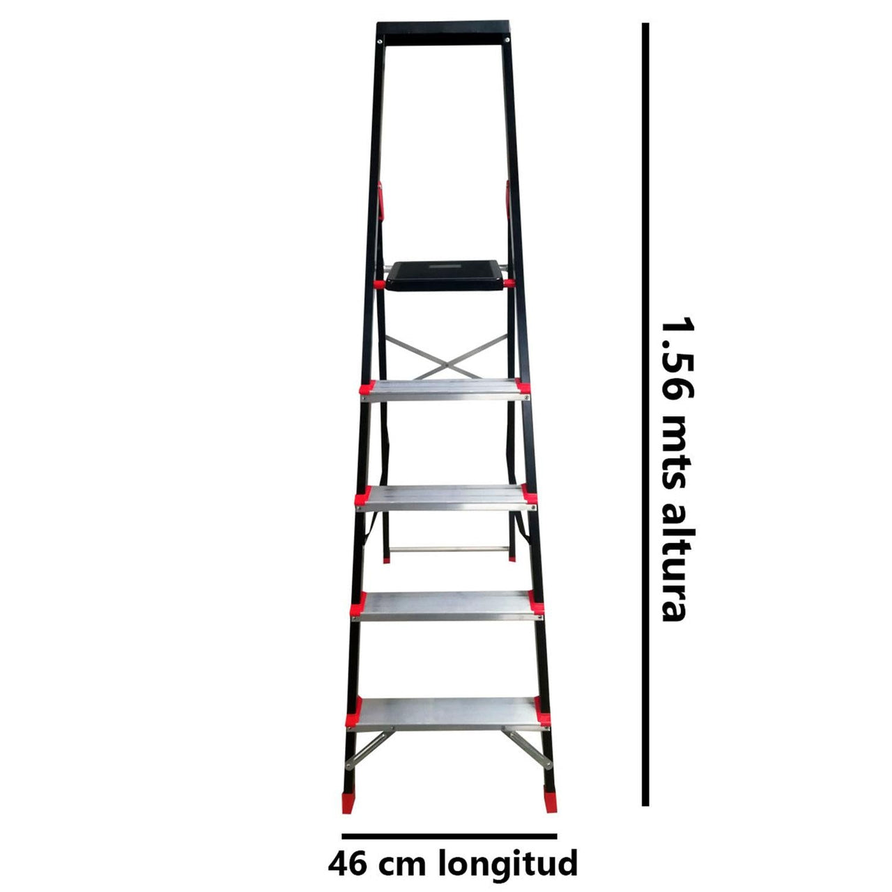 Escalera Tijera Aluminio Cuerpo de Acero + Foco Smart Igoto